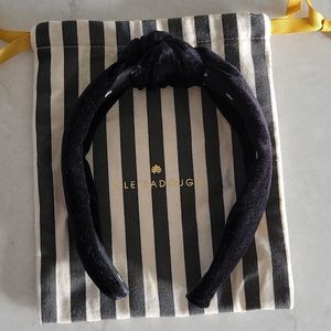 Lele Sadoughi Headband Knotted Black Velvet
